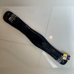 Black Leather Dressage Girth with Stainless Buckles